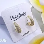 Kolczyki damskie Vikiki Lady złote z cyrkoniami