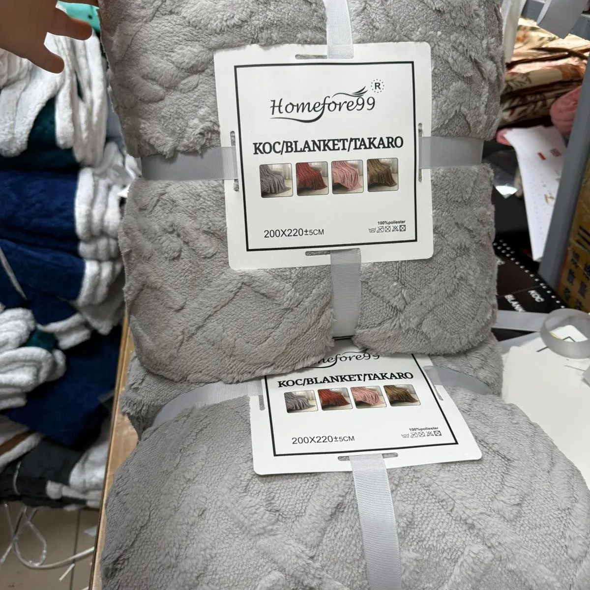 KOCE 200x220cm Homeforex szary mikrofibra