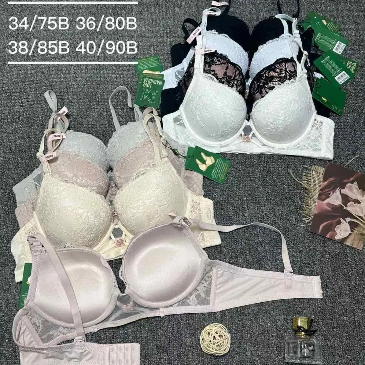 Biustonosze damskie koronkowe 34/75B 36/80B 38/85B 40/90B