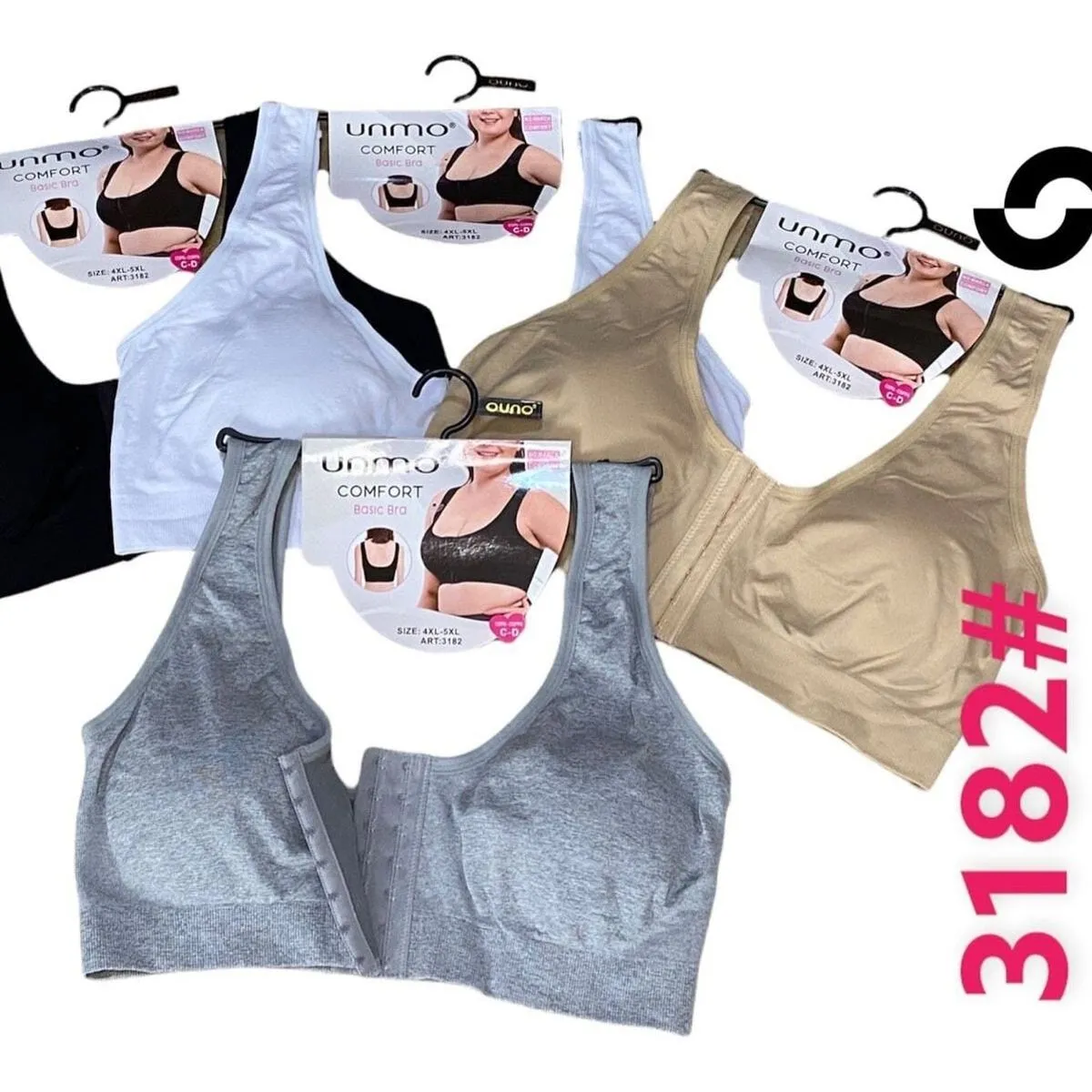 Biustonosze damskie bezszwowe Unimoda XL-XXL #3182-4X