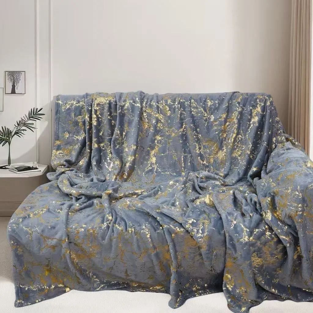 KOCE Marmurkowe 200/220 cm Granat ze Złotem