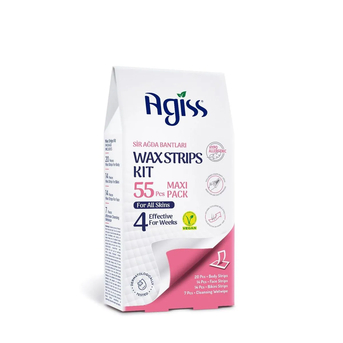Zestaw Plastrów do Depilacji Agiss Wax Strips 55PCS Maxi