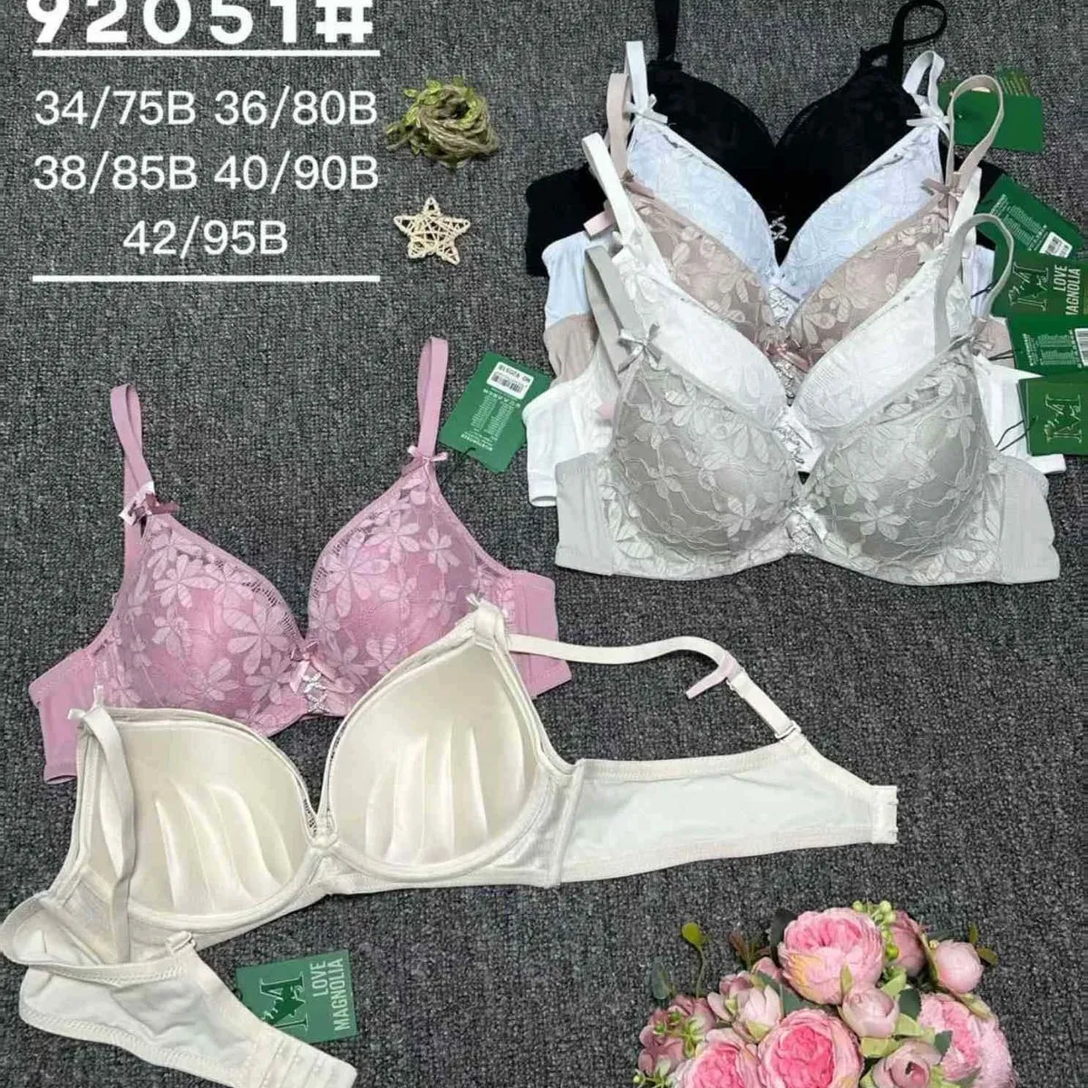 Biustonosze damskie push-up różne kolory rozmiary 34/75B-42/95B