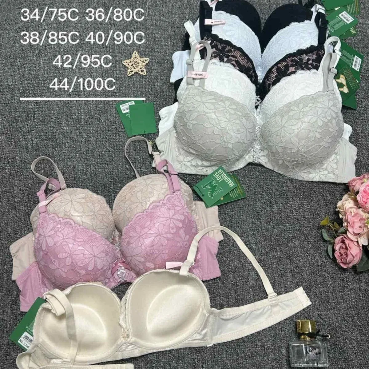 Biustonosze damskie push-up koronkowe 34/75C-44/100C