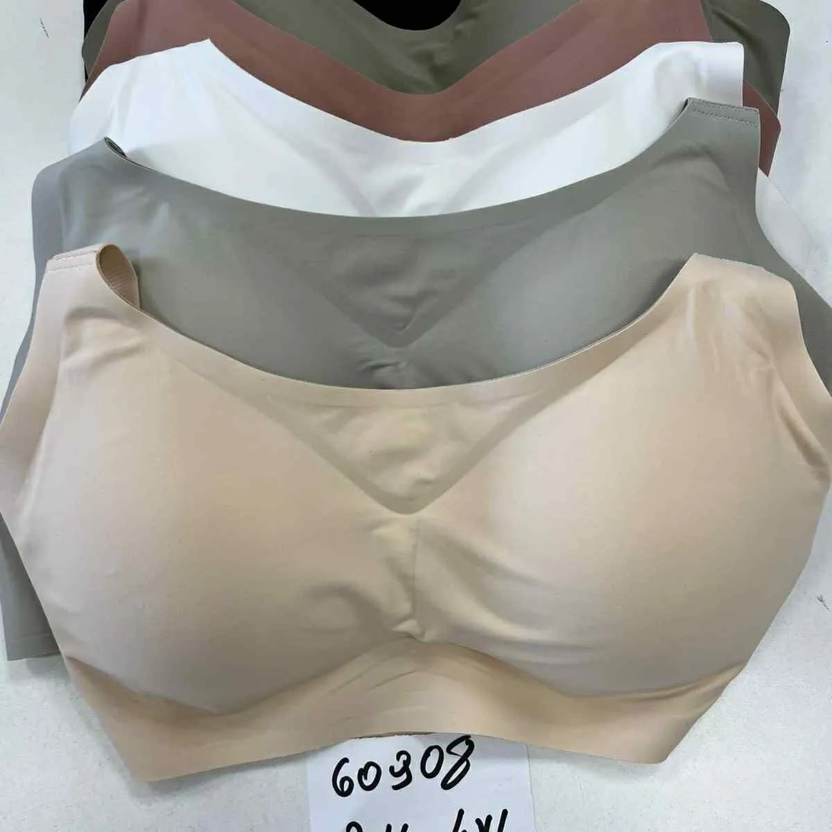 Biustonosze damskie bezszwowe L-4XL, 6 kolorów, 24 szt