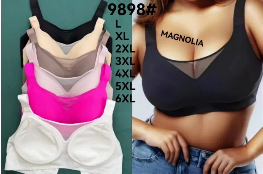 Biustonosze damskie bezszwowe Magnolie L-6XL 24 szt/op