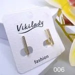 Kolczyki Damskie Vikilady Złote z Cyrkoniami Geometryczne 24 szt.