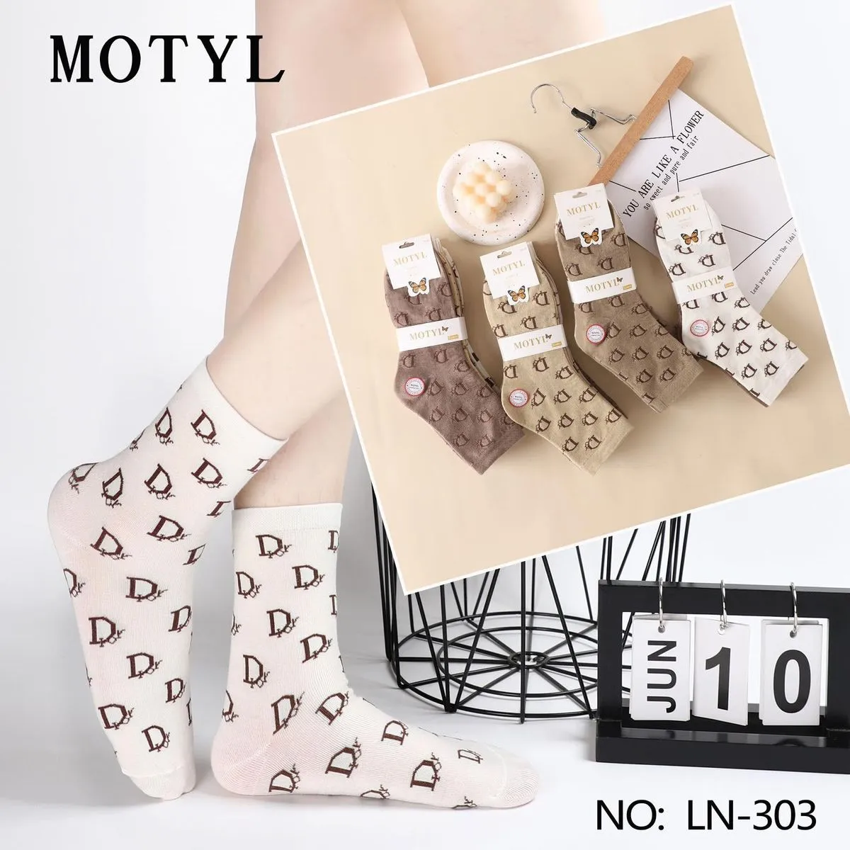 Skarpetki Damskie Motyle z Wzorami LN-NO: LN-303