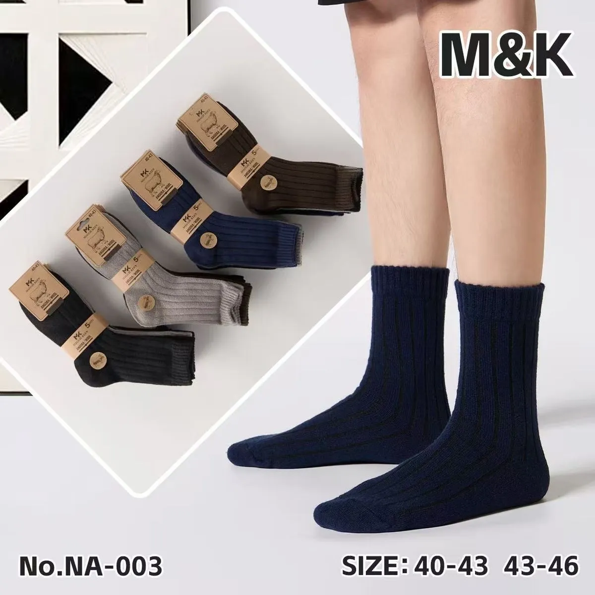 Skarpetki męskie M&K, rozmiary 40-43 i 43-46, Nr.NA-003