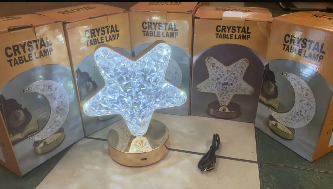 Lampka nocna Crystal Table Lamp gwiazda i księżyc