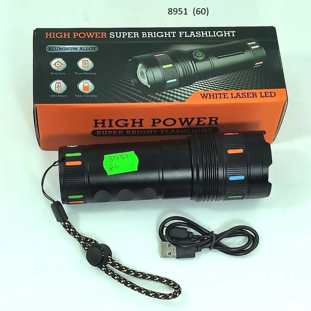 Latarka High Power Super Bright 8951(60) z białym laserem LED