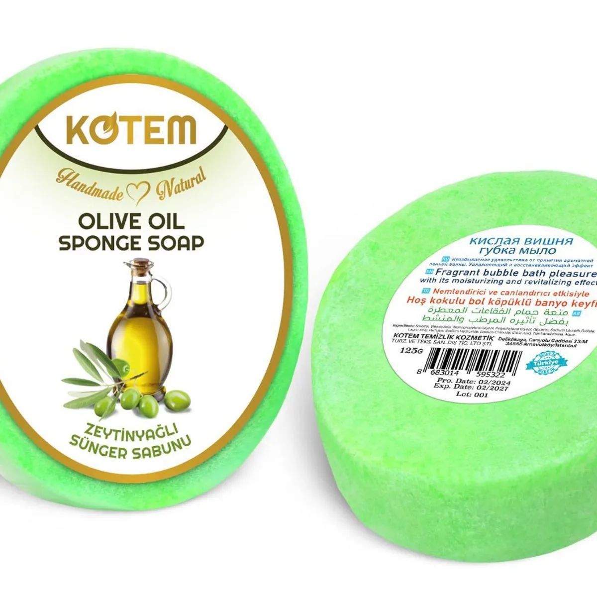 Mydełka Naturalne Gąbką KOTEM Olive Oil 125g