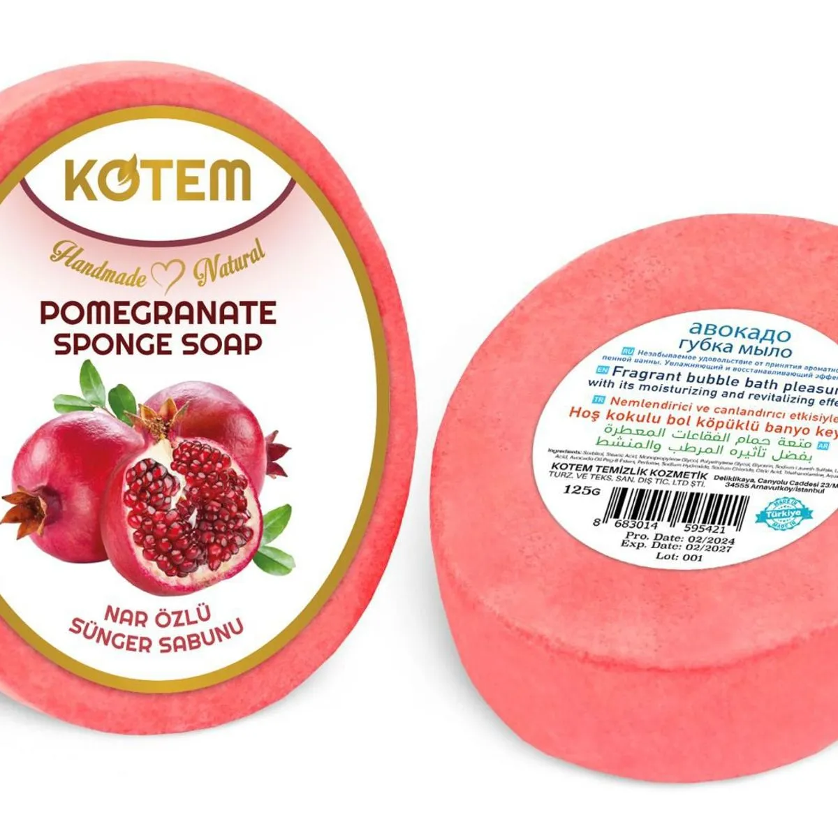 Mydełka Naturalne Granat Gąbką 125g