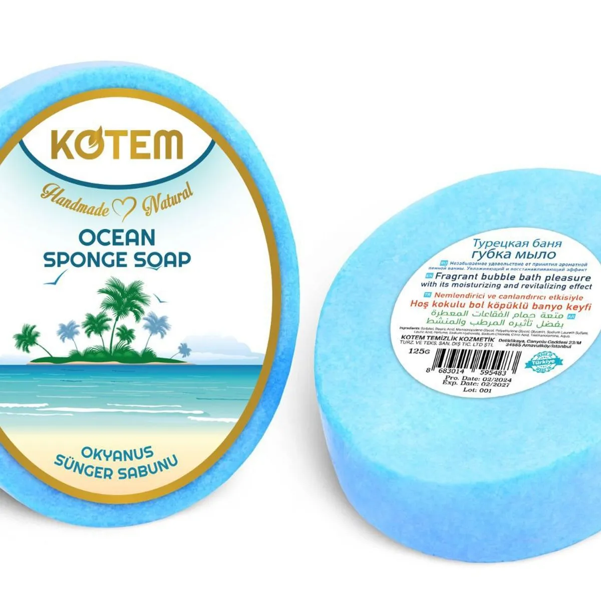 Mydełka Naturalne Ocean z Gąbką 125g