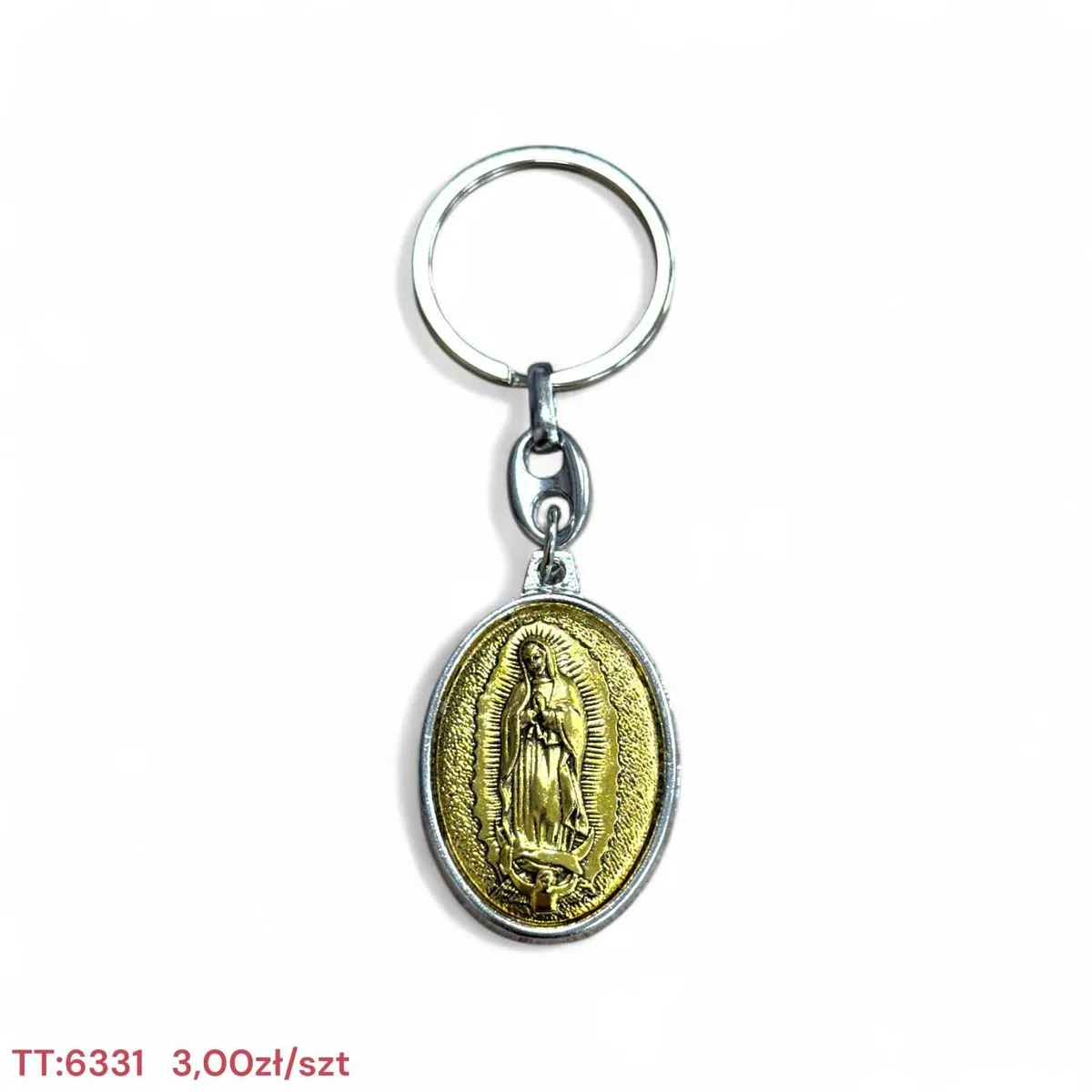Brelok z Matką Boską z Guadalupe Złoty