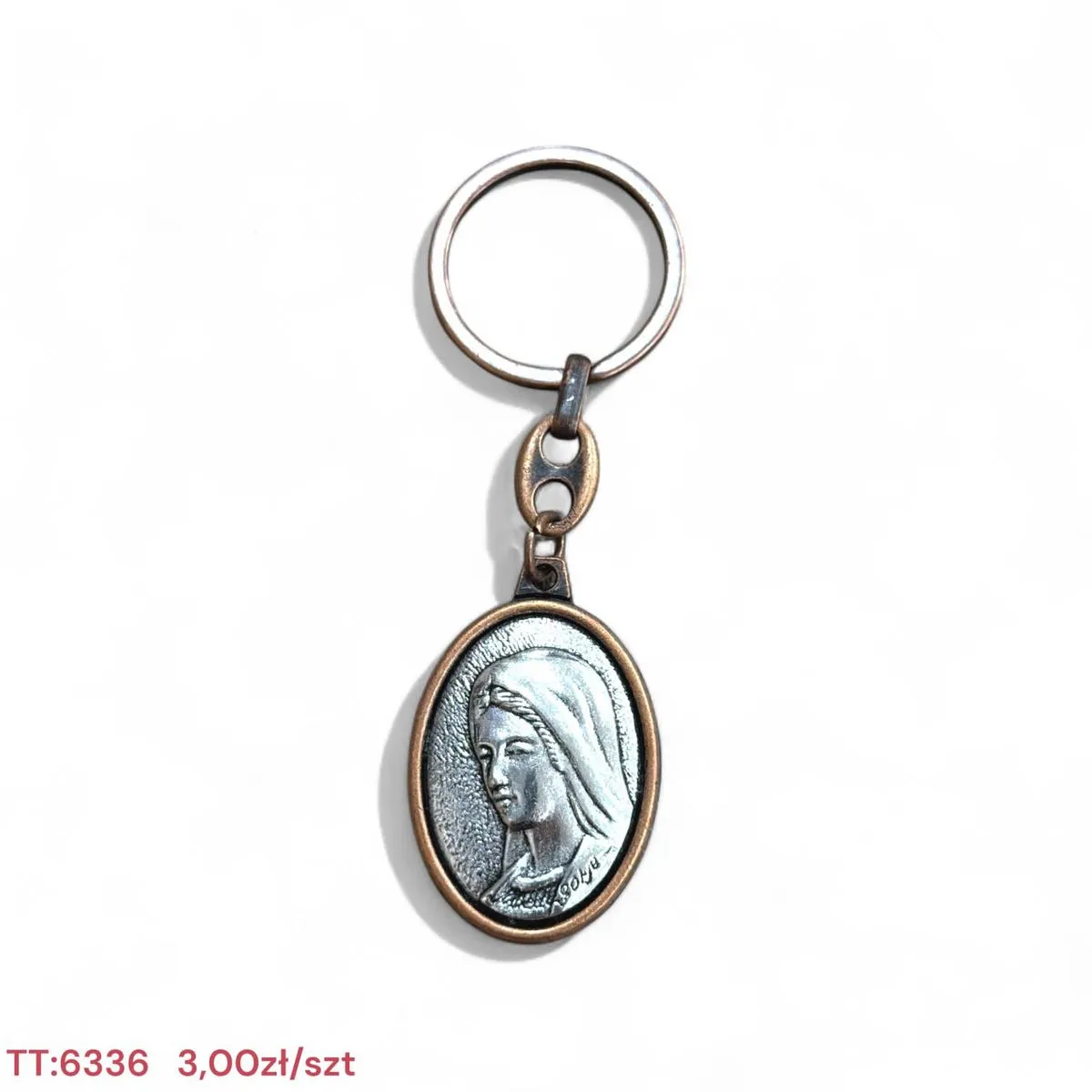 Brelok z medalikiem Matki Boskiej - owalny