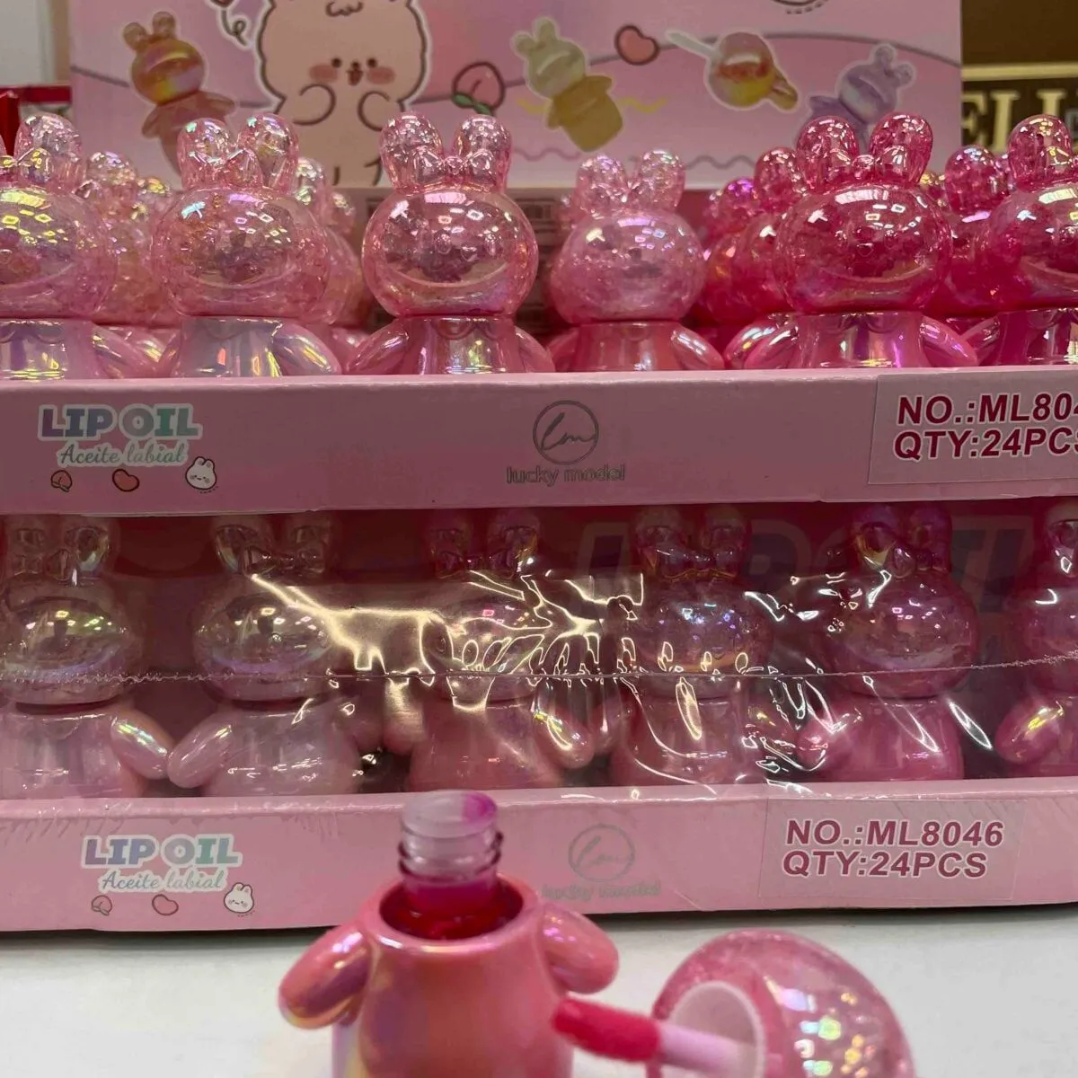 Błyszczyk do ust Lip Oil w kształcie królika różowy ML8046