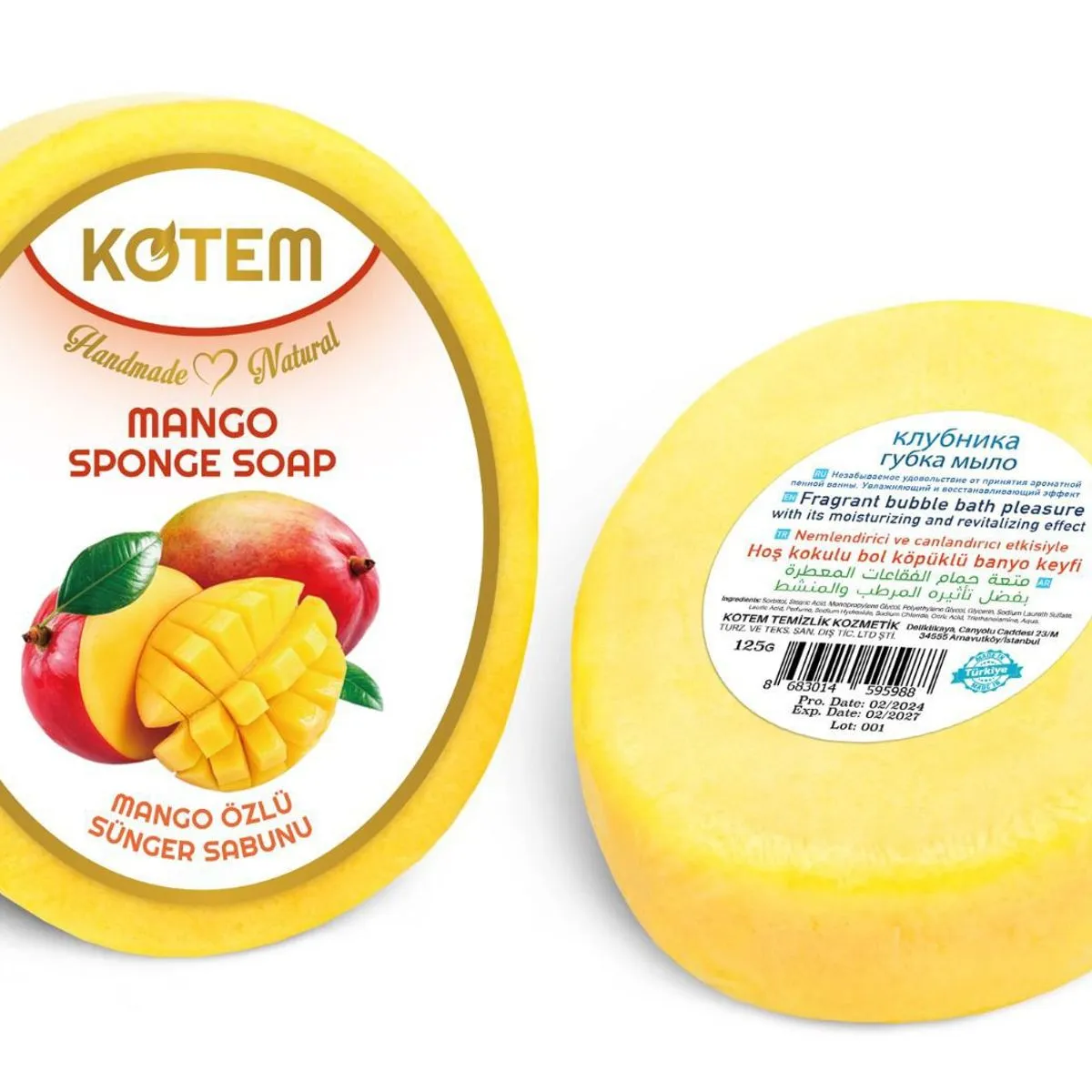 Mydełka Naturalne Mango z Gąbką 125g