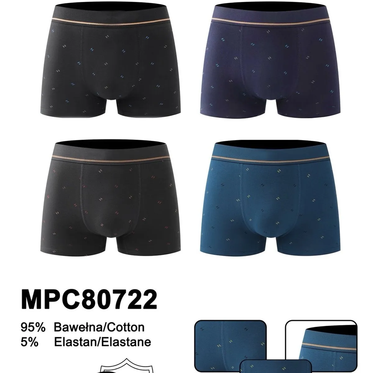 Bokserki męskie Pesasail MPPC80722 95% bawełna