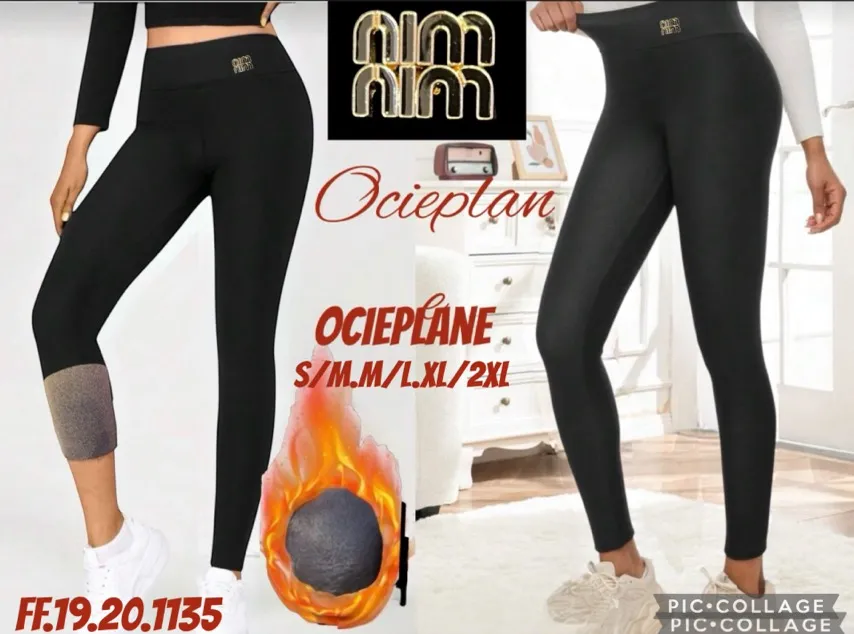 Legginsy damskie ocieplane S-XXL NIMM czarne
