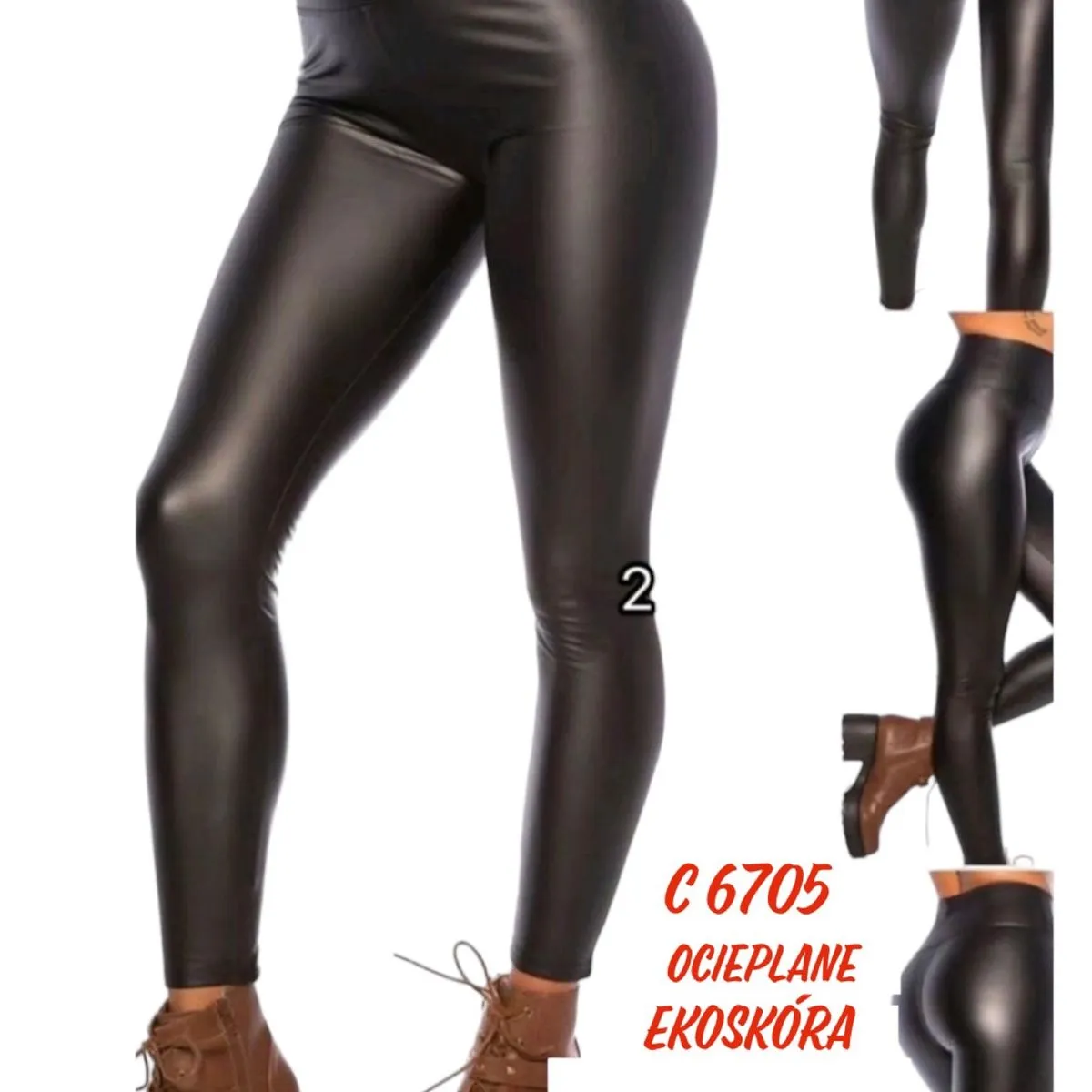 Leggingsy damskie z ekoskóry S/M, M/L, XL, XXL C6705