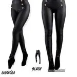 Legginsy damskie czarne eko-skóra S/M/L/XL