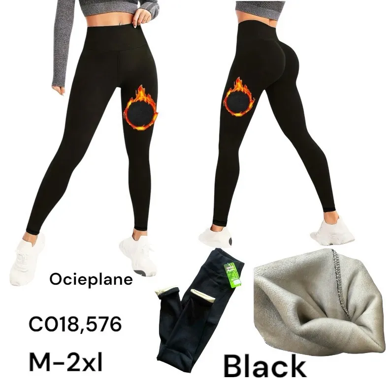 Legginsy damskie czarne ocieplane M-2XL 6018,576