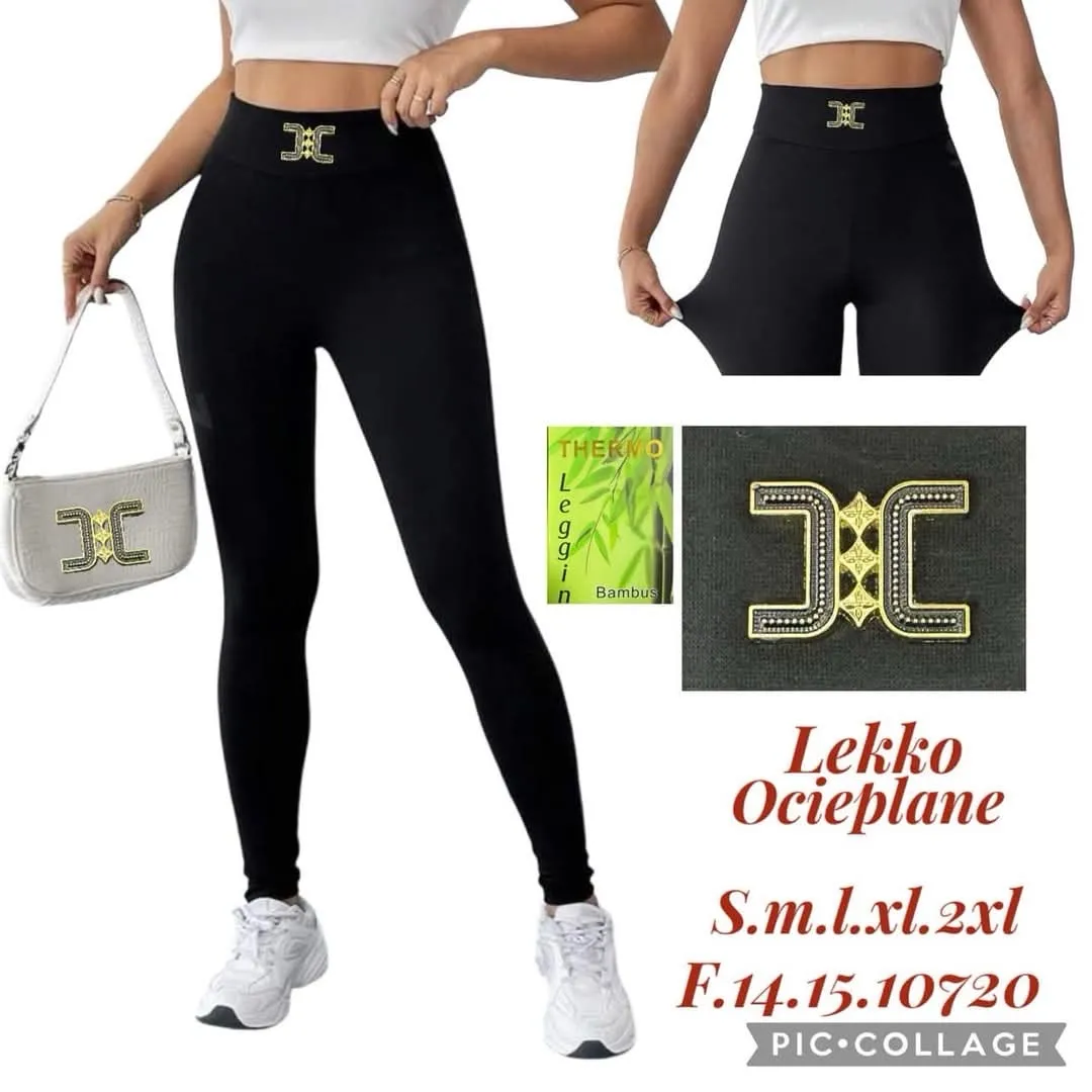 Legginsy damskie czarne bambusowe S.M.L.XL.2XL