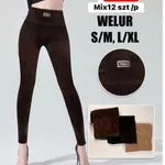 Legginsy damskie welurowe S/M, L/XL mix 12 szt