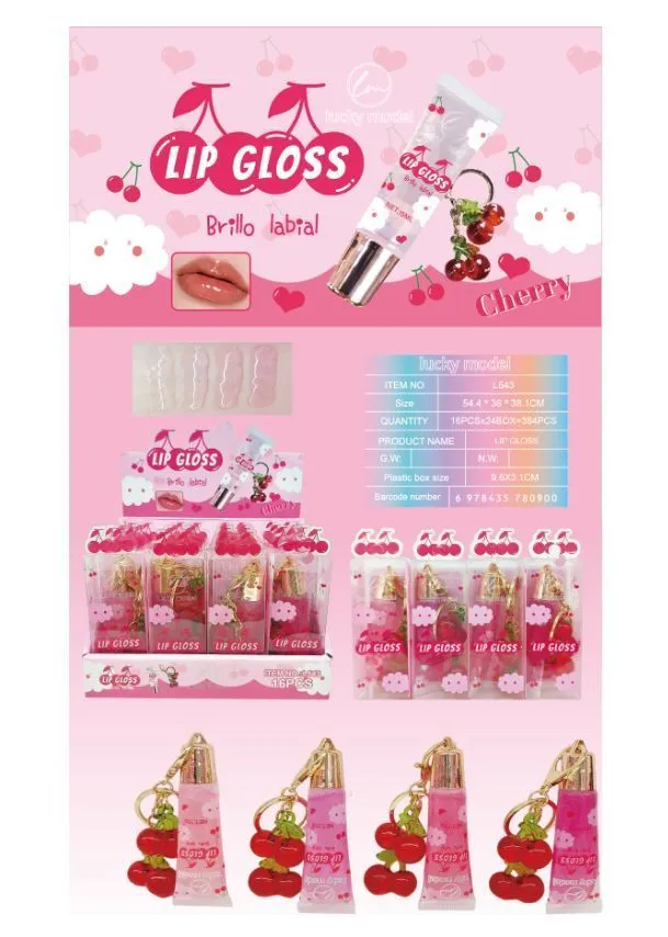 Błyszczyk do ust Lip Gloss Cherry z breloczkiem