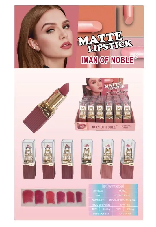 Matte Lipstick Iman of Noble bordowy matowy 24 szt