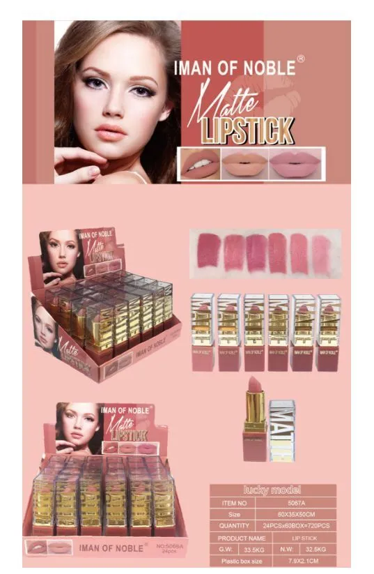 Matte Lipstick Iman of Noble matowa pomadka 6 kolorów