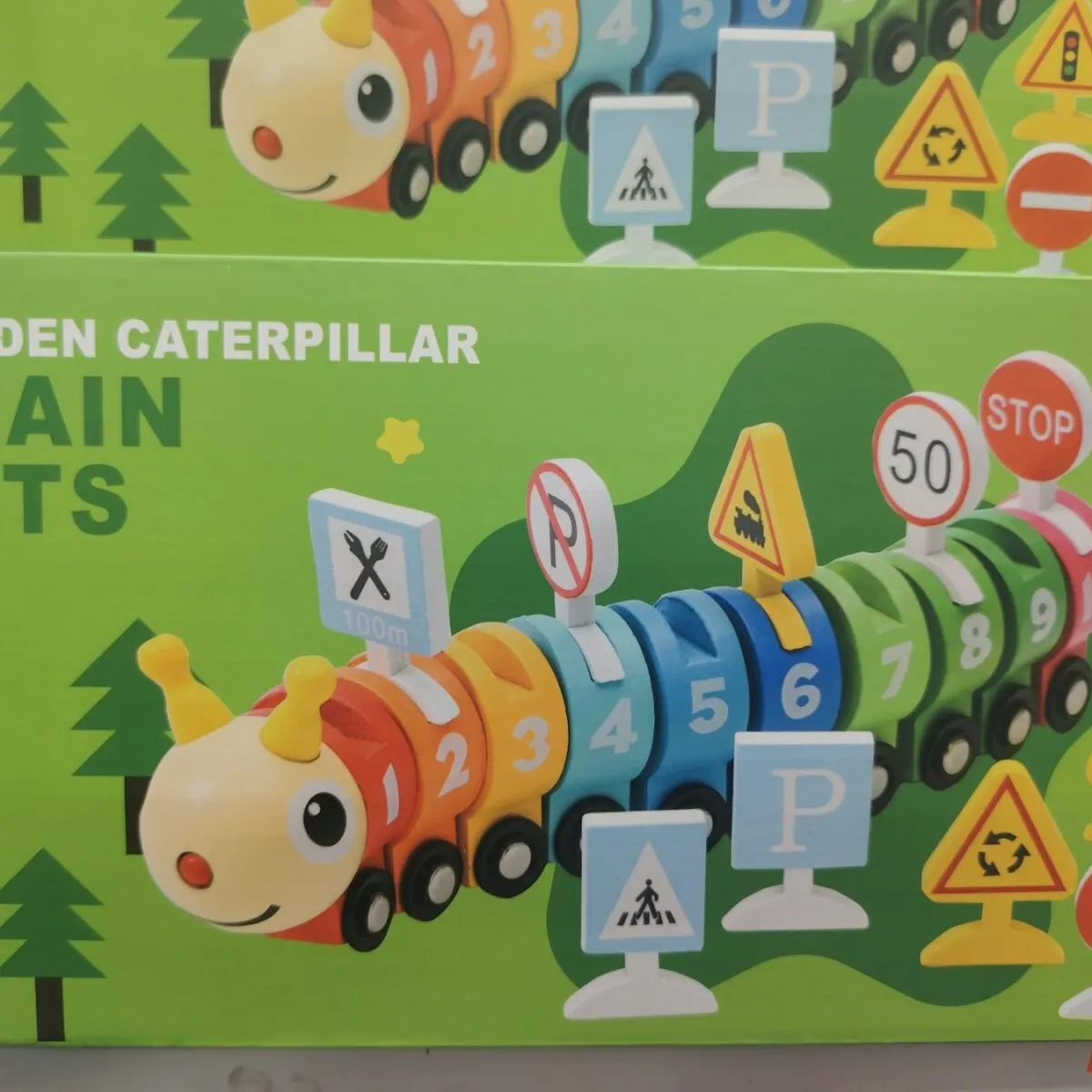 Zabawkowy Zestaw Drewniany Pociąg Gąsienica Train Sets