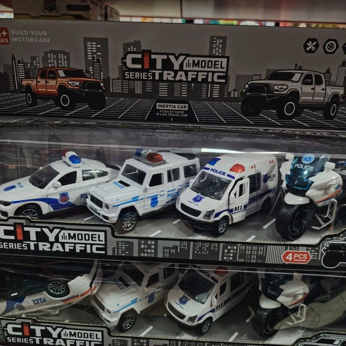 Zestaw City Traffic 4PCS modele samochodów policyjnych i ratunkowych