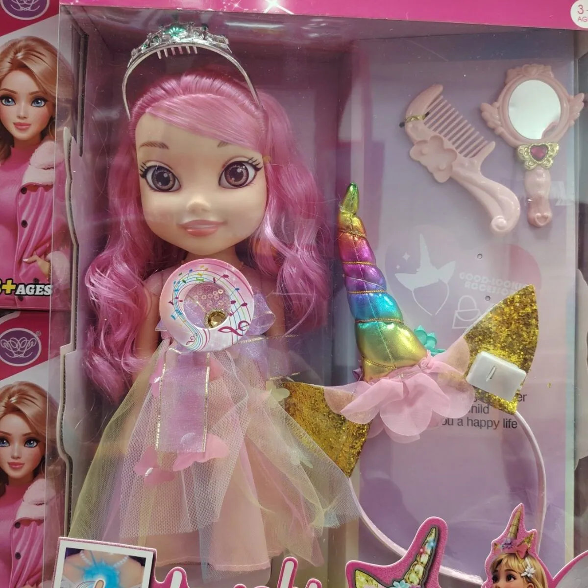 Lalka Lovely Girl z muzyką, tiarą i akcesoriami