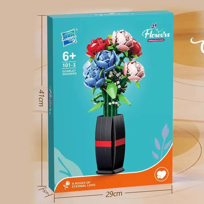 Klocki LEGO Flowers Bouquet 9 Róż Eternal Love 101-103 el.
