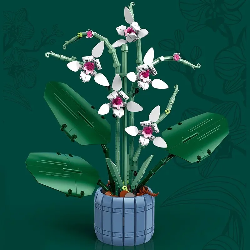 Klocki konstrukcyjne Kwiaty orchidea w doniczce