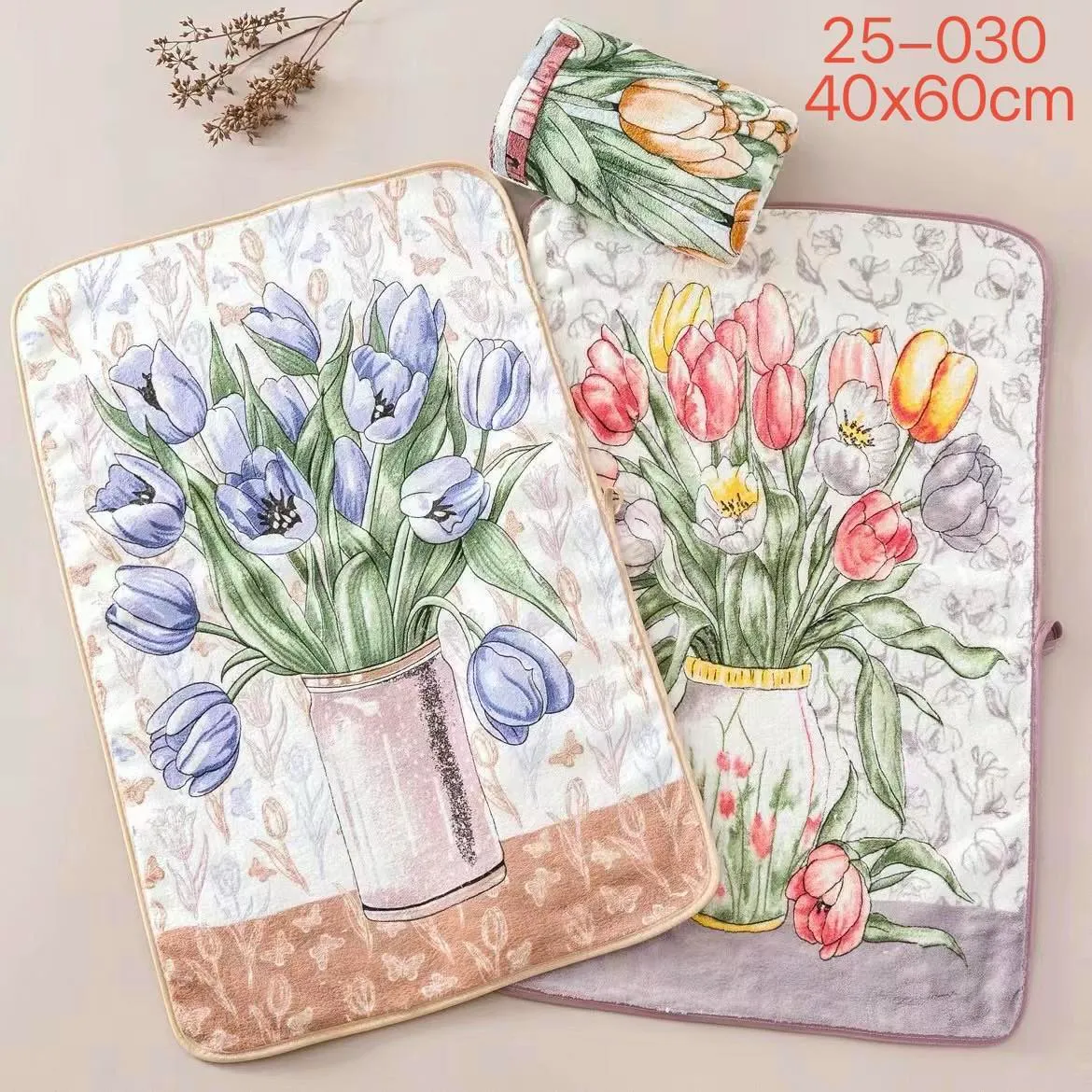 Ścierki Mikrofibra 40x60cm z Wzorem Tulipanów