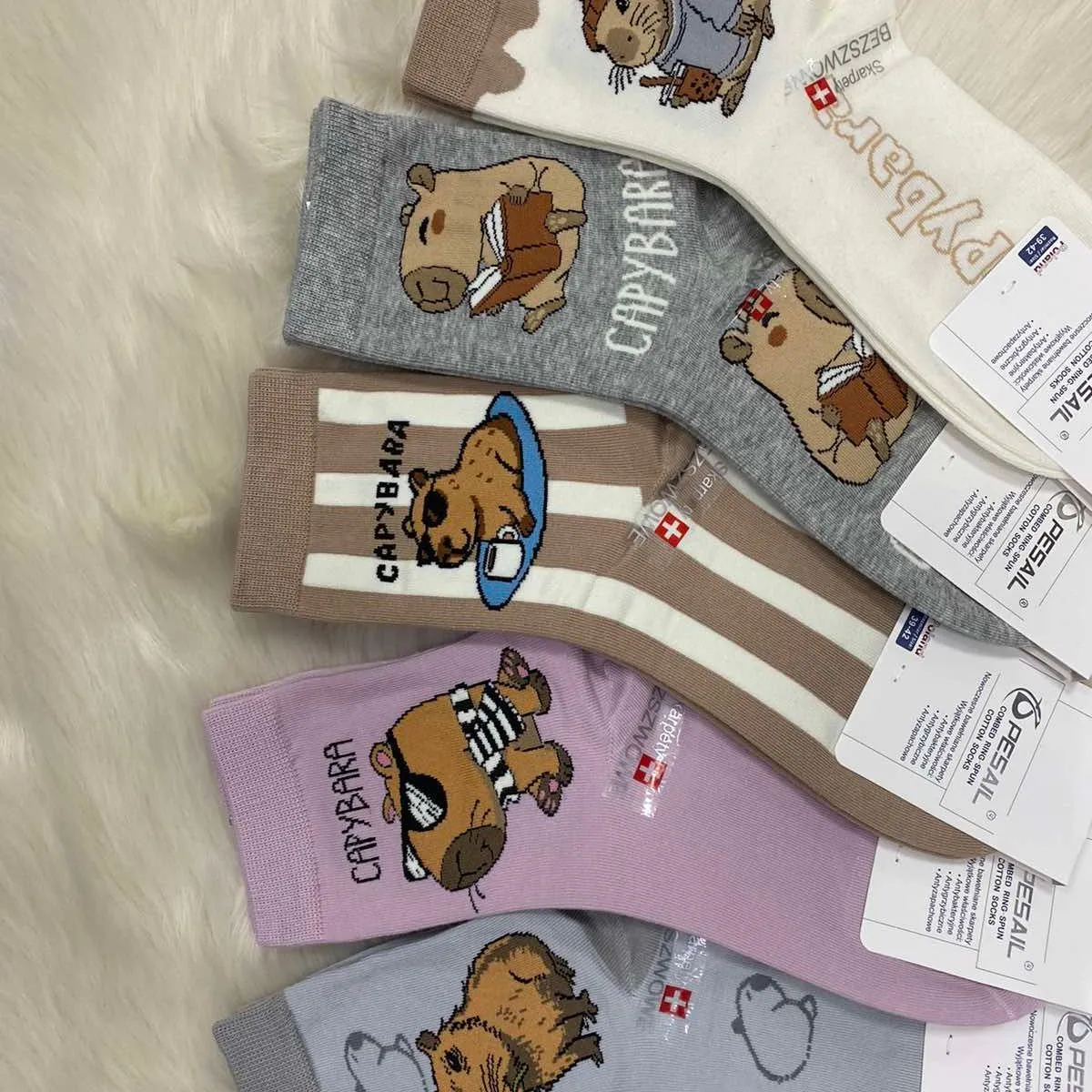 Skarpetki damskie z motywem Kapibary Capybara