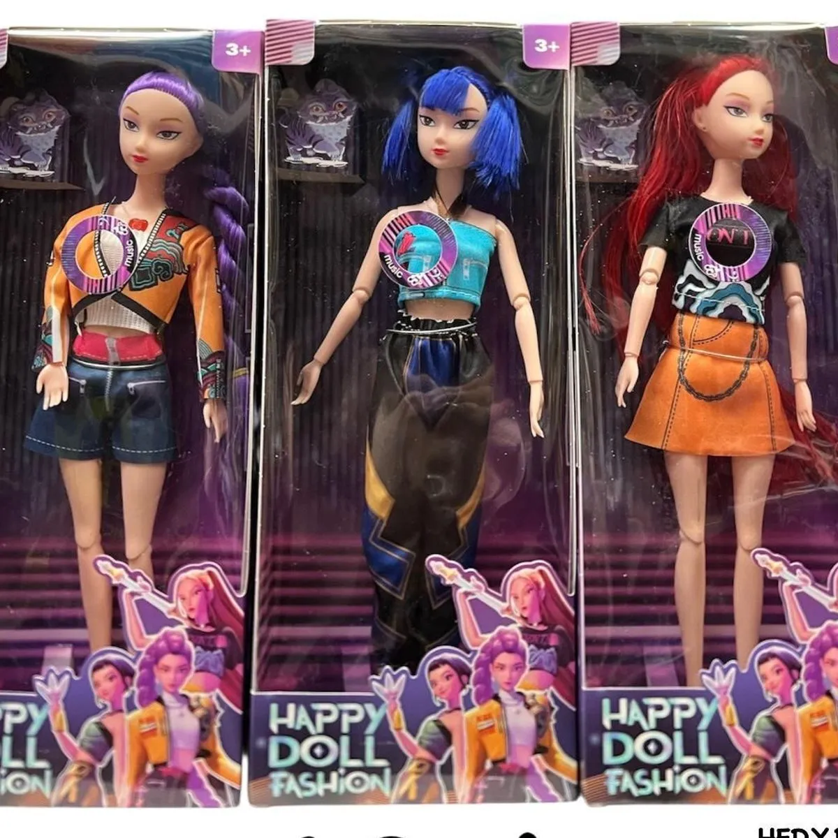 Zestaw 3 lalek Happy Doll Fashion Kpop styl