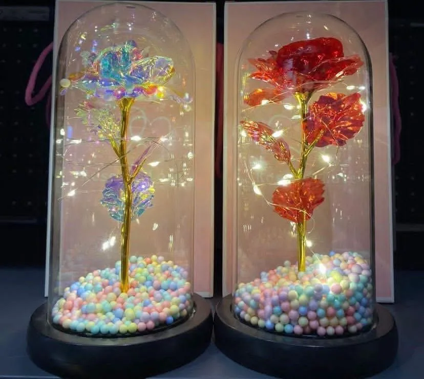 Pudełko z Różą LED Holograficzną i Czerwoną