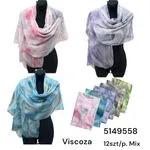Szaliki damskie viscose mix kolorów 12 szt/pak.