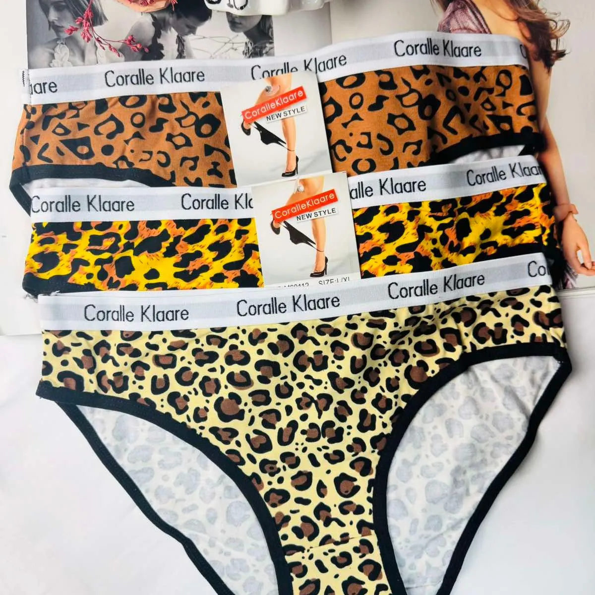 Majtki damskie Coralle Klaare M L XL wzór lampart