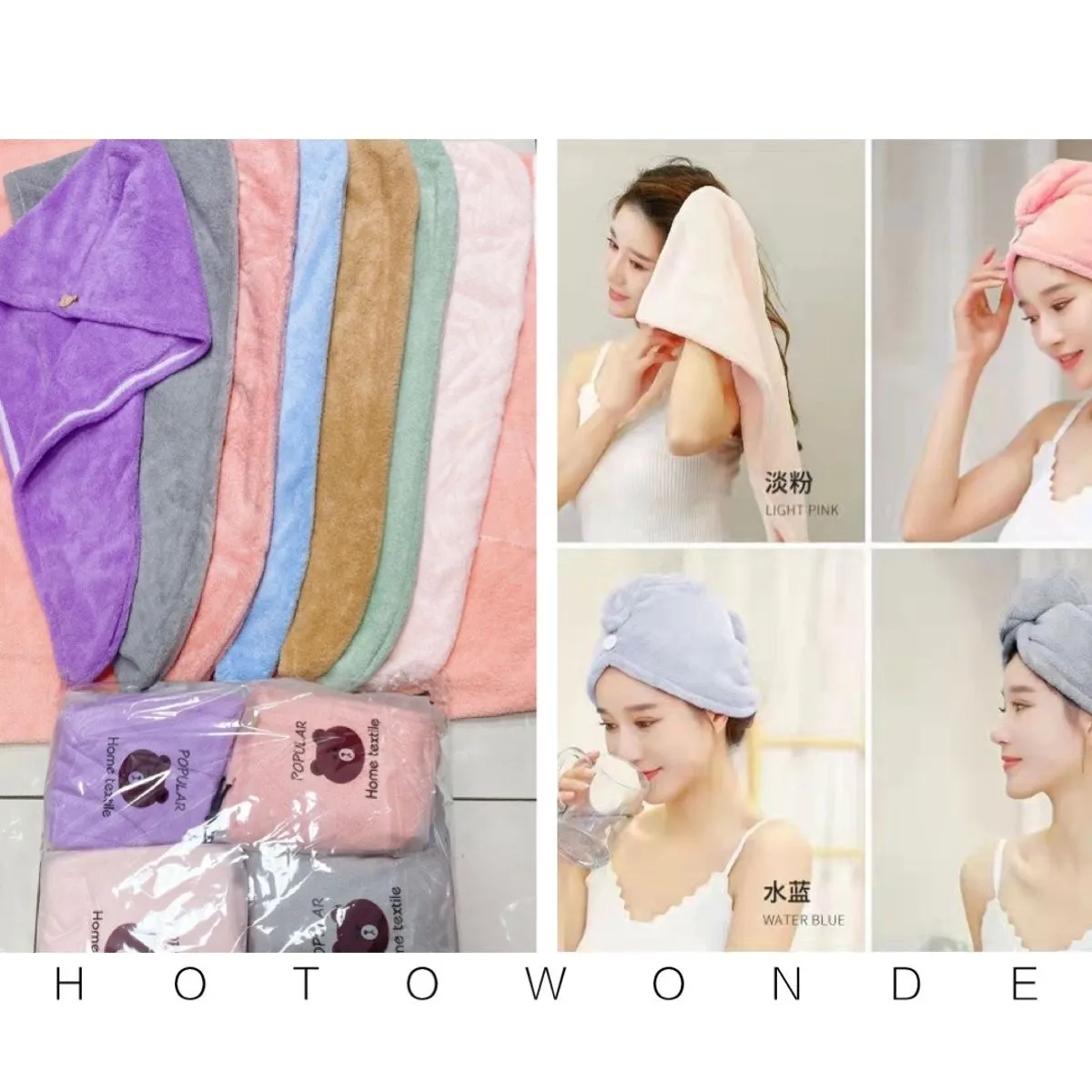 Turban do Włosów Mikrofibra Różne Kolory