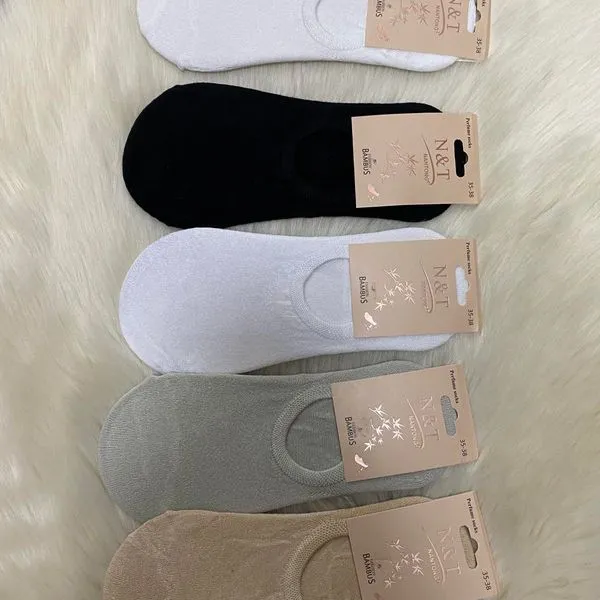 Skarpetki damskie N&T invisible 5 par (biała, czarna, szara, beżowa)