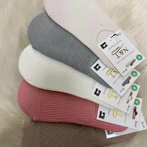 Skarpetki damskie stopki 5 par beżowe, szare, różowe, brązowe