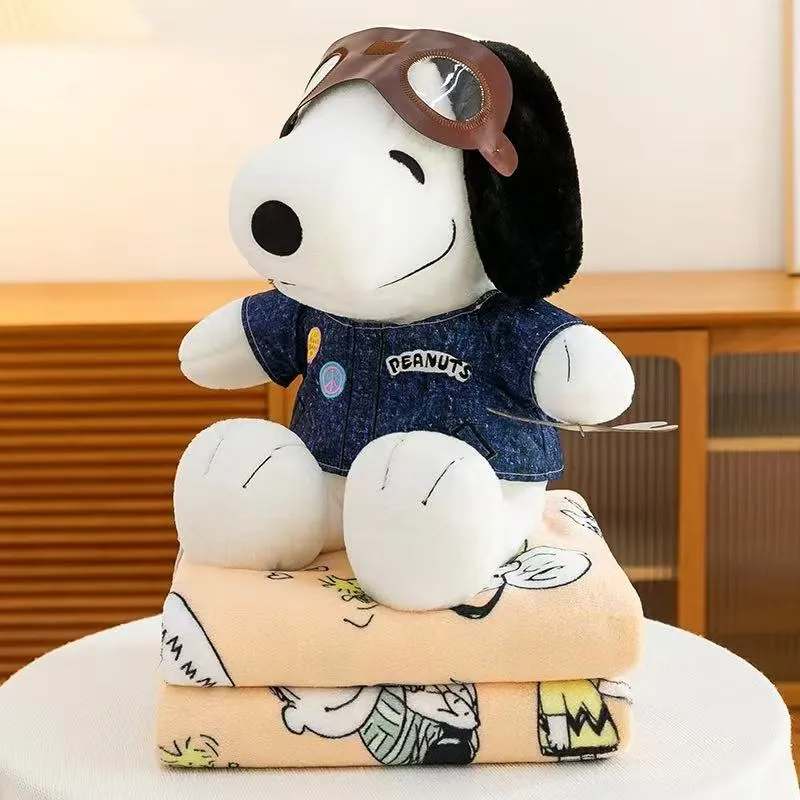 Maskotka Snoopy z Kocykiem Jeansowy Strój