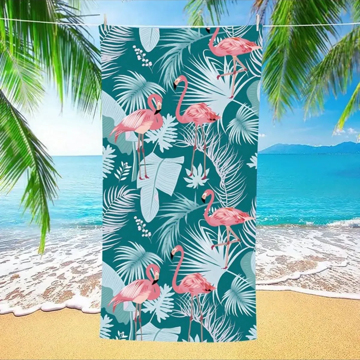 Ręcznik Plażowy 70/140 z Flamingami