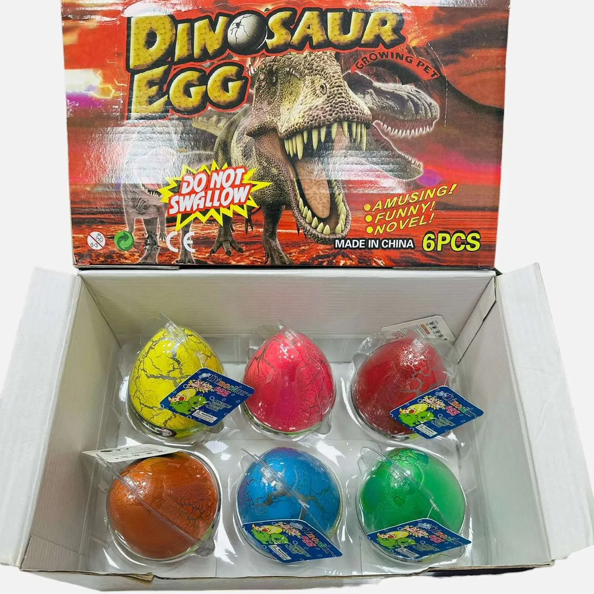 Zabawka Dino Egg Jajka Dinozaury 6 szt 8x12cm