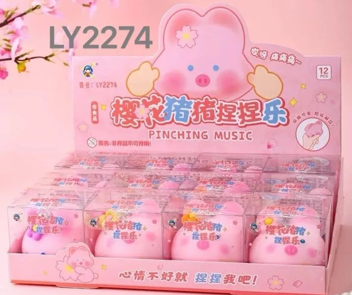Gniotki Squeeze Toys Prosiaczek Muzyczny LY2274 Różowy